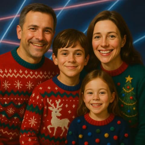 Ugly-Sweater Studio Portrait