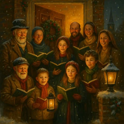 Carollers at the Door