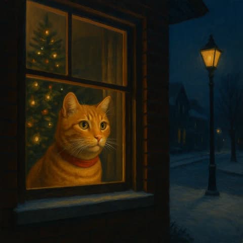 Lit Window at Night